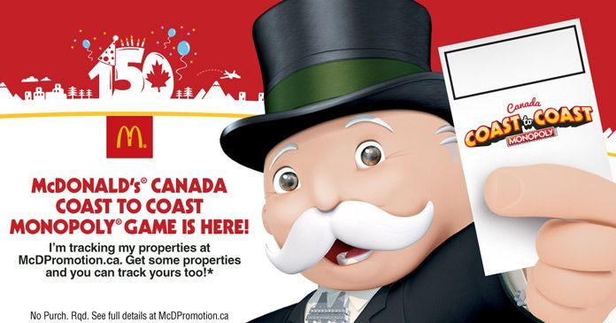 McDonalds Monopoly Canada 2017 McDonalds Monopoly Canada 2017