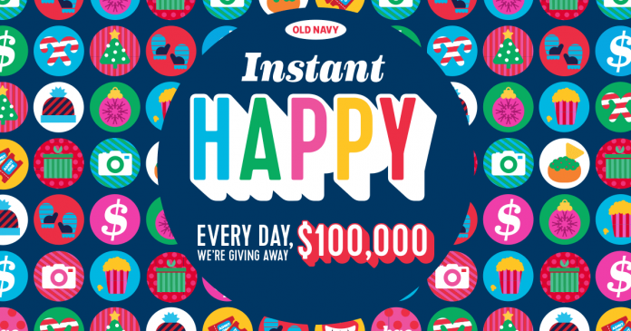 Old Navy 100K Giveaway (OldNavy.com/RedeemHappy) Old Navy 100K Giveaway (OldNavy.com/RedeemHappy)