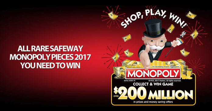 Rare Safeway Monopoly Pieces 2017 Rare Safeway Monopoly Pieces 2017