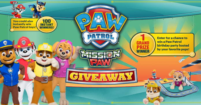 Paw Patrol Mission Paw Giveaway (MissionPaw.PawPatrol.com)