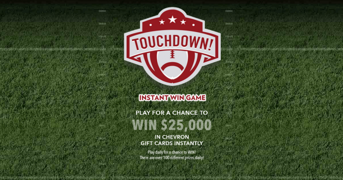 Chevron Touchdown Instant Win Game Chevron Touchdown Instant Win Game