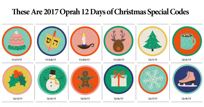 all 2017 oprah 12 days of christmas special codes winzily oprah 12 days of christmas