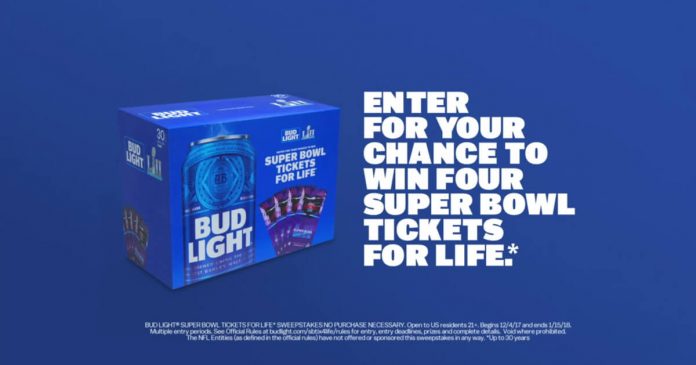 Bud Light Super Bowl Tickets For Life Contest Bud Light Super Bowl Tickets For Life Contest