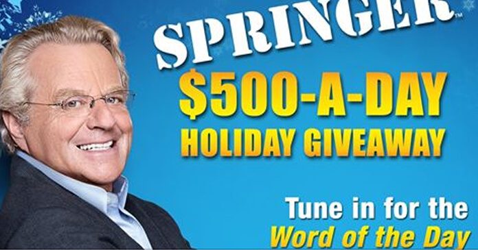 Jerry Springer's Word Of The Day For The Holiday Giveaway Jerry Springer's Word Of The Day For The Holiday Giveaway
