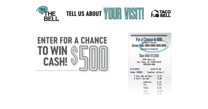 Tell The Bell Sweepstakes - taco bell tell the bell customer survey sweepstakes 2018 winzily Tell The Bell Sweepstakes - taco bell tell the bell customer survey sweepstakes 2018 winzily