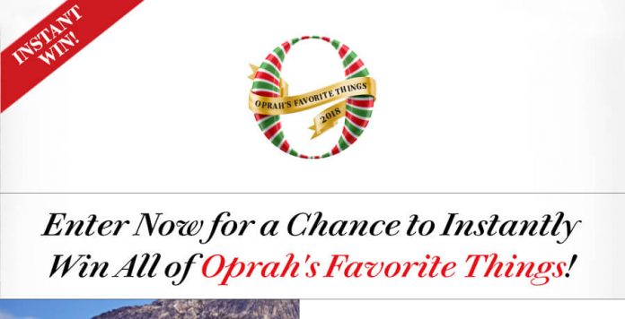 Oprah's Favorite Things 2018 Instant Win Sweepstakes Oprah's Favorite Things 2018 Instant Win Sweepstakes