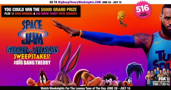 Big Bang Theory Space Jam Galaxy of Giveaways Sweepstakes 2021 Big Bang Theory Space Jam Galaxy of Giveaways Sweepstakes 2021